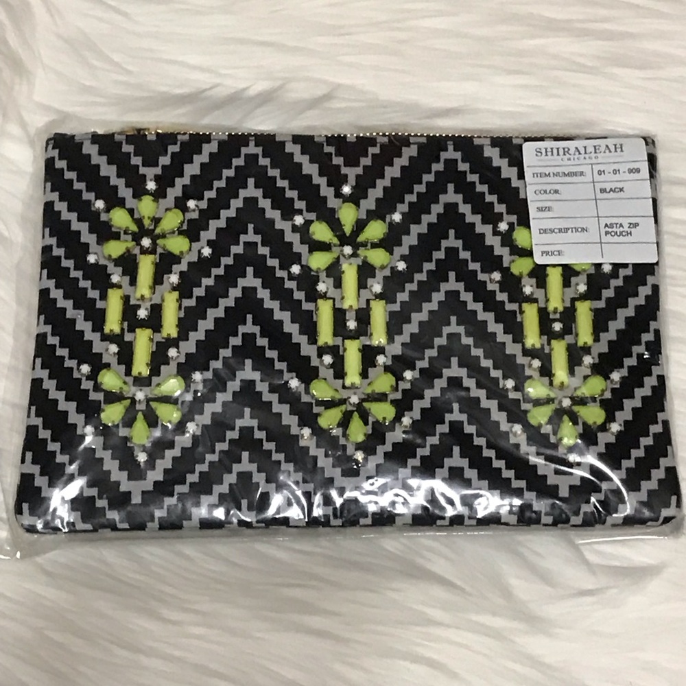 Shiraleah Asta Neon Geometric Zip Pouch / Clutch